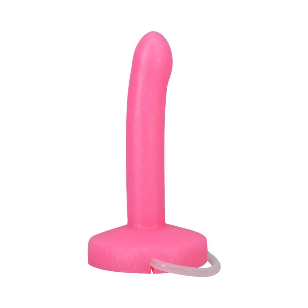 Dildo by Tantus in Hot Pink Magenta Fuchsia shown for pegging Her or Him