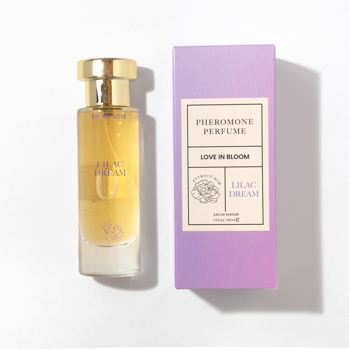 Bottle of  Vegan Lube Eye of Love showing plant-powered formula