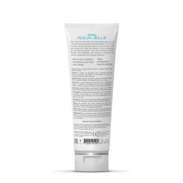 A top choice for Vegans, Wicked Simply Aqua Jelle 4oz personal vegan lubricant by Wicked Sensual Care is for sale at herVibrators.com.