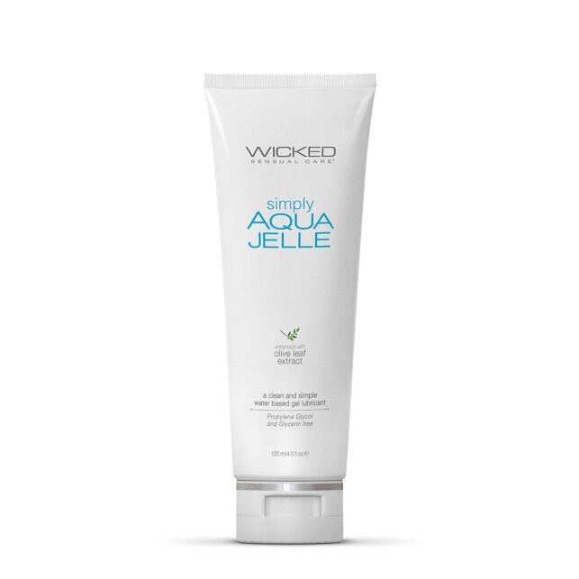 A top choice for Vegans, Wicked Simply Aqua Jelle 4oz personal vegan lubricant by Wicked Sensual Care is for sale at herVibrators.com.
