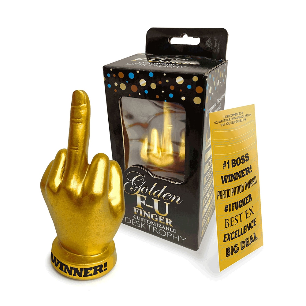 Buy  Golden F U Finger Trophy book for her.