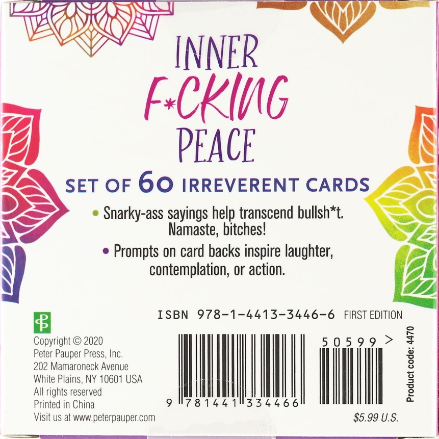 Buy  inner f*cking peace cards (set of 60) book for her.