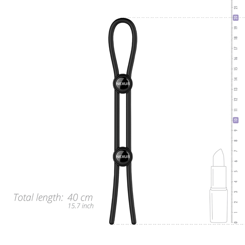Buy  nexus forge adjustable silicone cock and ball lasso ring black book for her.