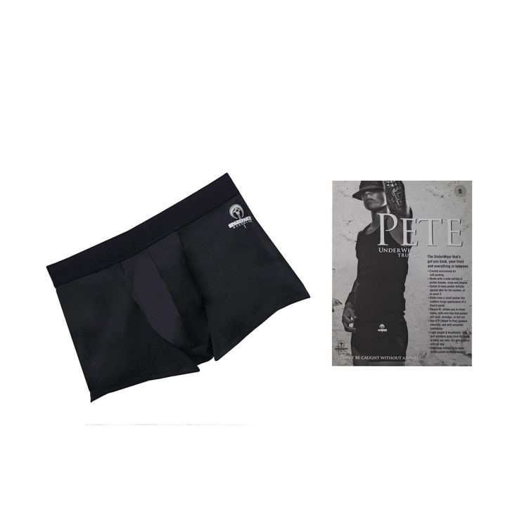 This version of the 2X Pete Trunks Black demonstrates premium materials chosen for durability, comfort, and intimate versatility