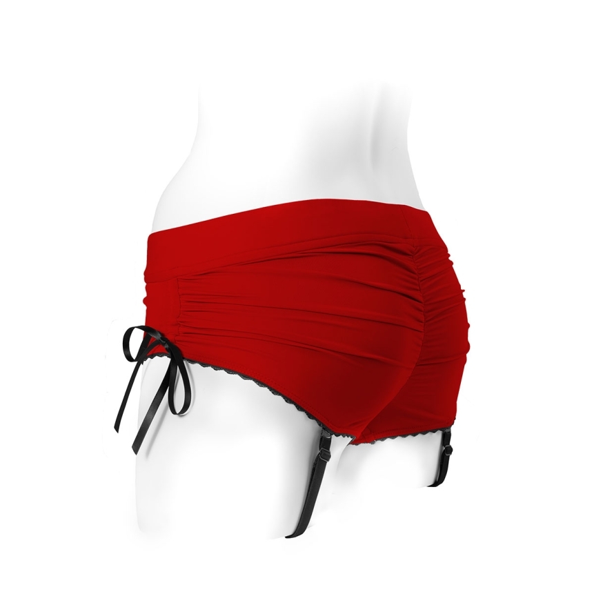 The large sasha harness dildo red black nylon design showcases premium construction that supports confident movement and smooth compatibility