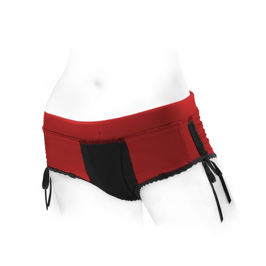 Best spareparts sasha harness red/black nylon - large dildo panties made by spareparts hardwear on sale at hervibrators. Com