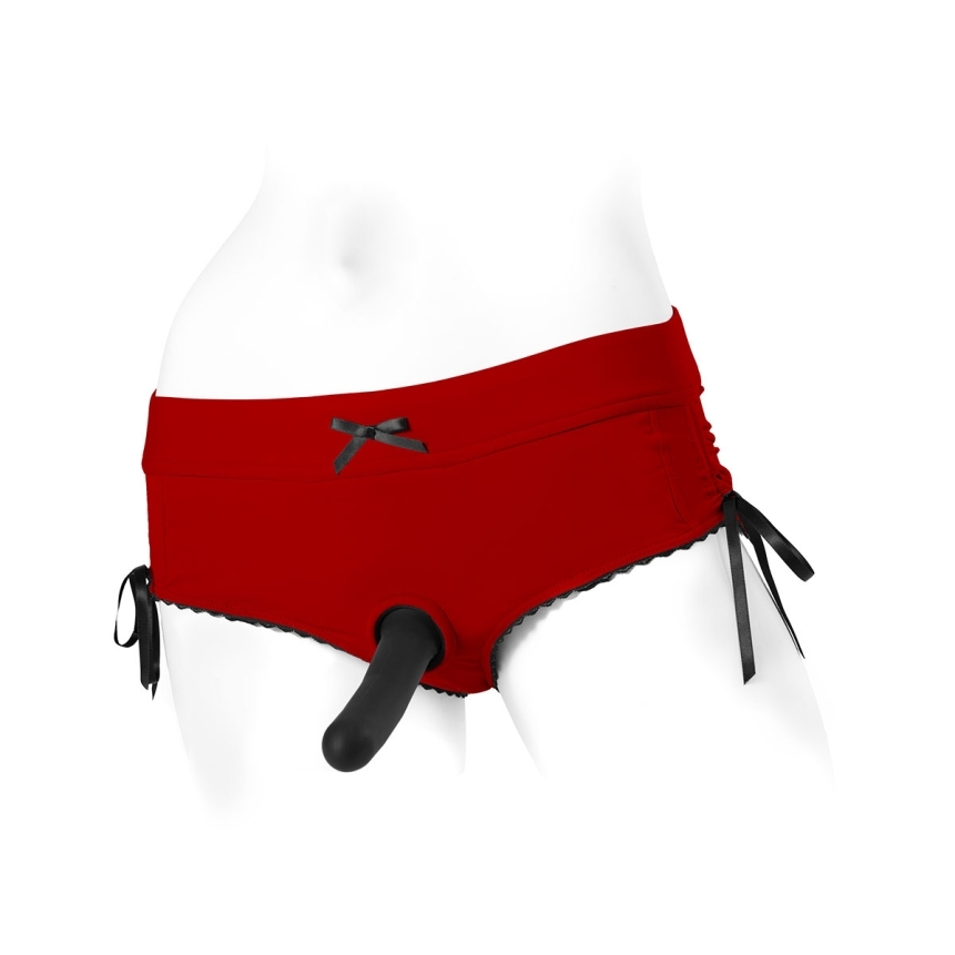 Best spareparts sasha harness red/black nylon - large dildo panties made by spareparts hardwear on sale at hervibrators. Com