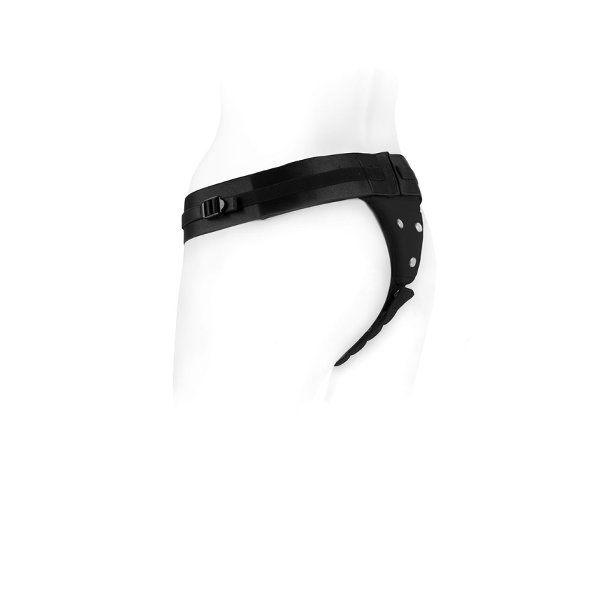 The theo harness dildo size b black design showcases premium construction that supports confident movement and smooth compatibility