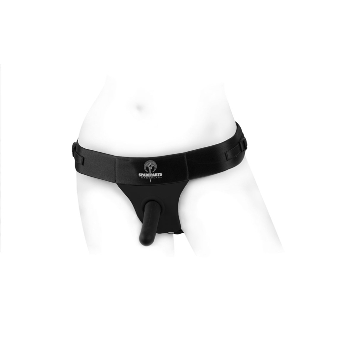 The Theo Harness Dildo Size B Black harness dildo is styled with modern detailing that enhances both aesthetics and performance