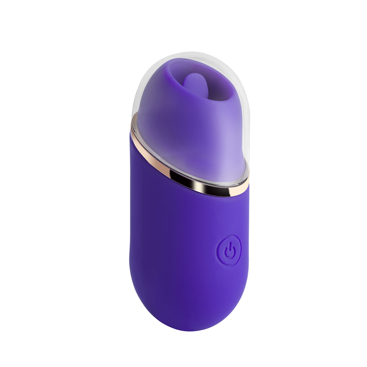 Purple Honey Play Box vibrator Abby Mini Clit Licking shown in hand for scale