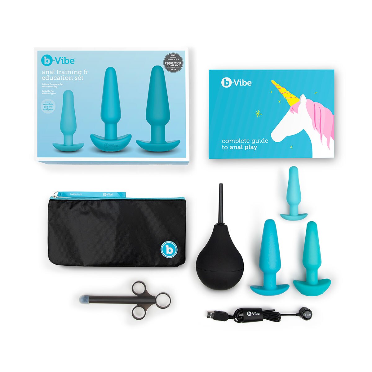 Lifestyle shot featuring the  B-Vibe vibrator beside the bed