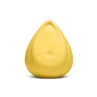 Yellow Biird vibrator Evii Yuzu shown in hand for scale