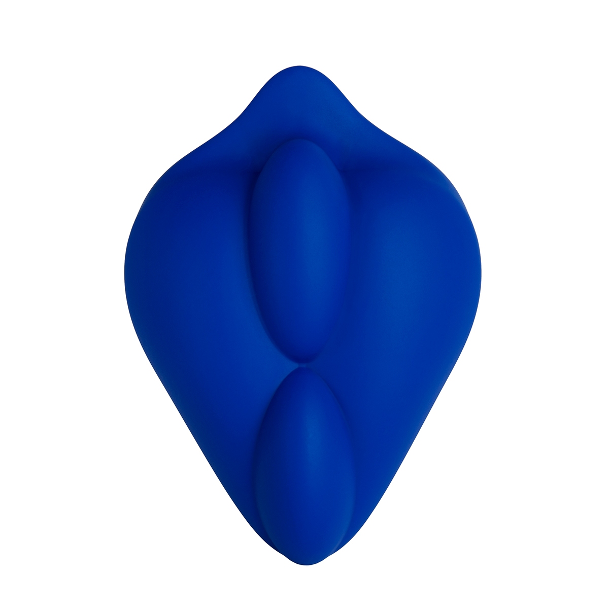 Midnight Blue Banana Pants vibrator BumpHer by shown in hand for scale