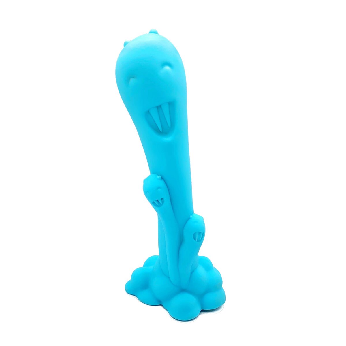 Teal Cute Little Fuckers vibrator Trinity shown in hand for scale