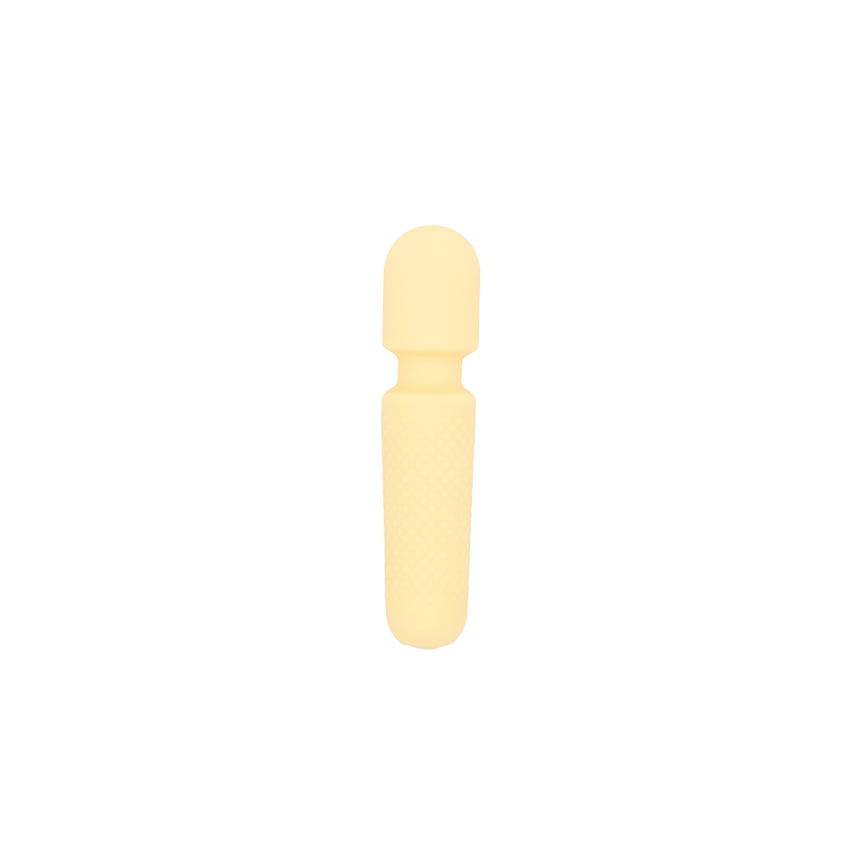 Cream Emojibator vibrator Tiny shown in hand for scale