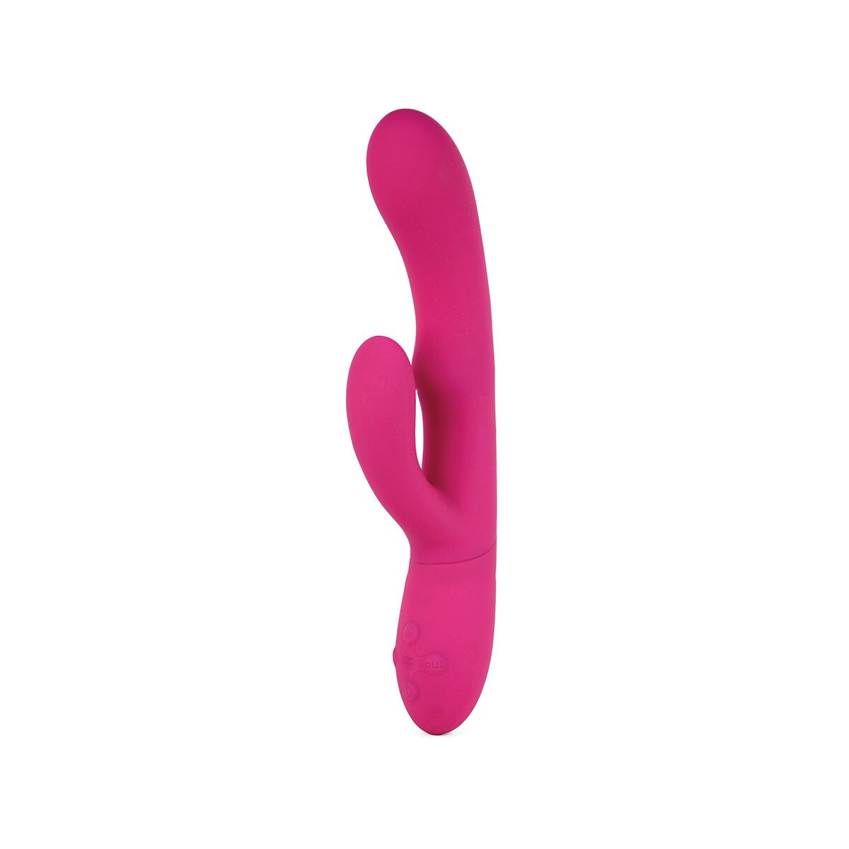 Pink Femme Funn vibrator Ultra Rabbit shown in hand for scale