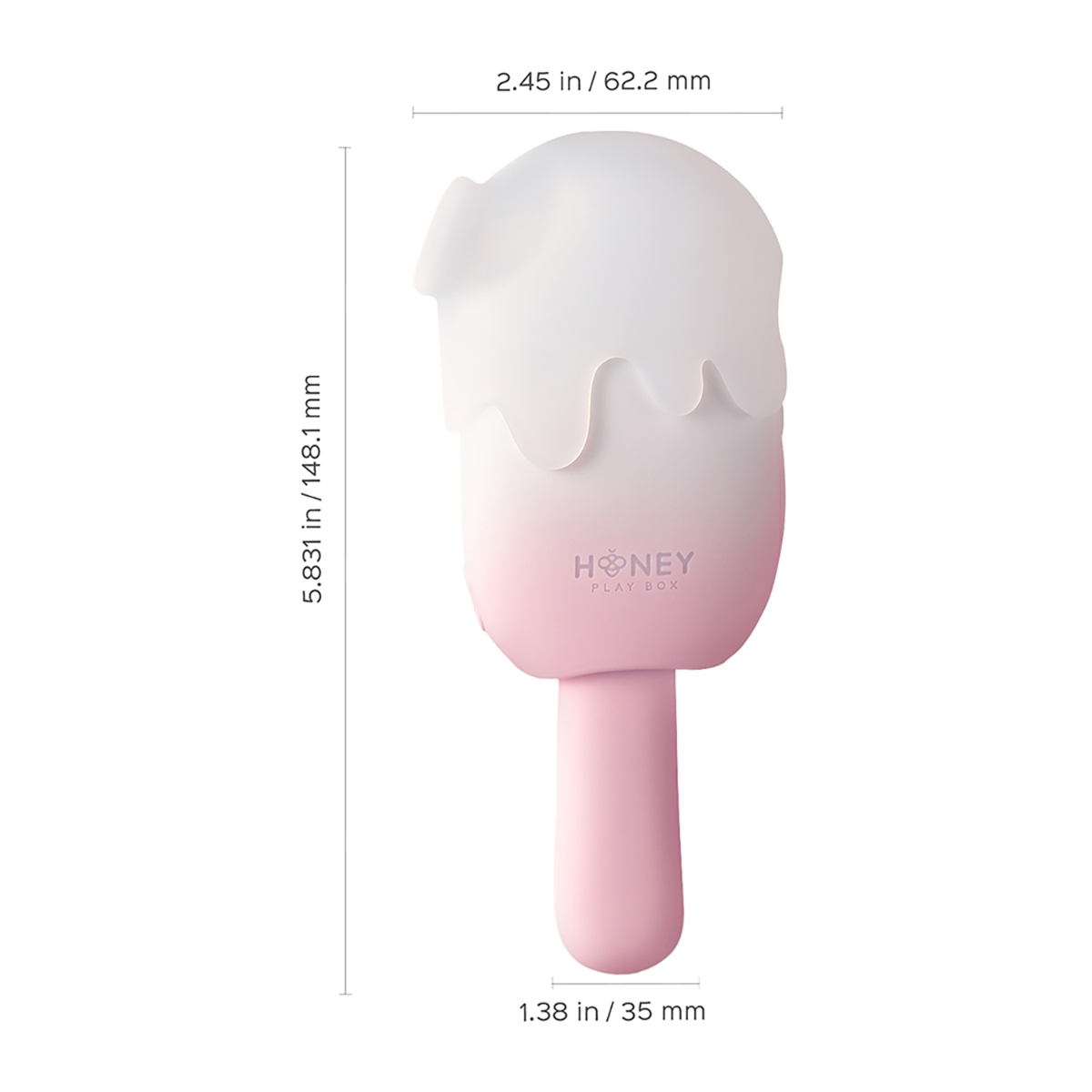 Pop Stimulator shown in hand for scale