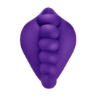 Purple Banana Pants vibrator Honeybunch by shown in hand for scale