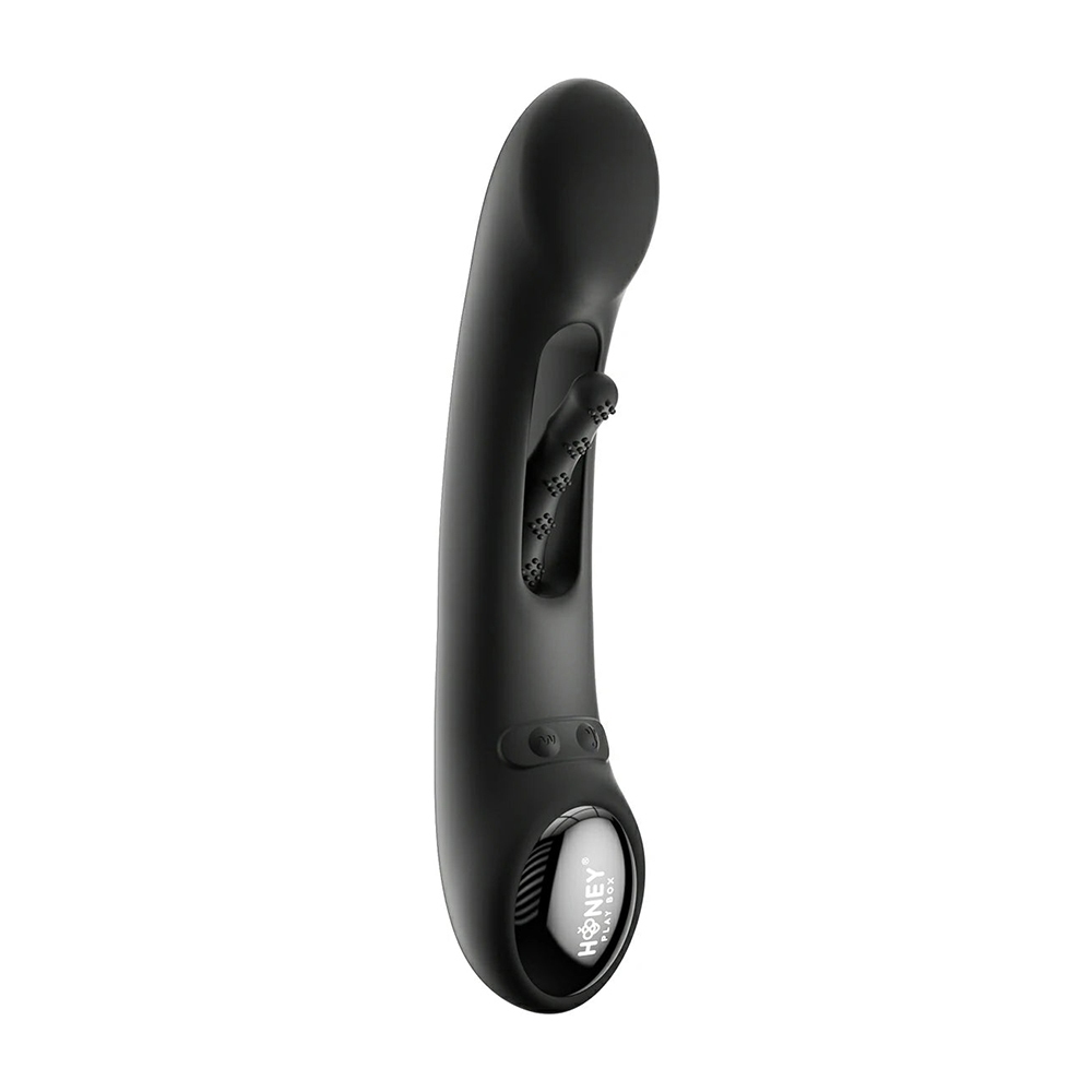 Honey Play Box vibrator HPB Tempo PressSens App Tap G-Spot Blk shown in hand for scale