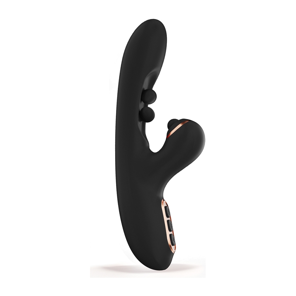 Honey Play Box vibrator HPB Tickler Wiggling G-Spot Tap Clit Blk shown in hand for scale