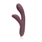 Purple Je Joue vibrator Hera Rabbit shown in hand for scale