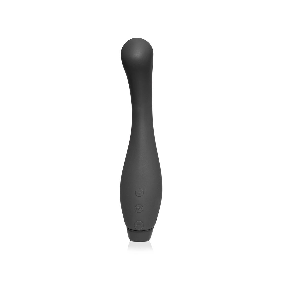 Black Je Joue vibrator Juno G-Spot Flex shown in hand for scale