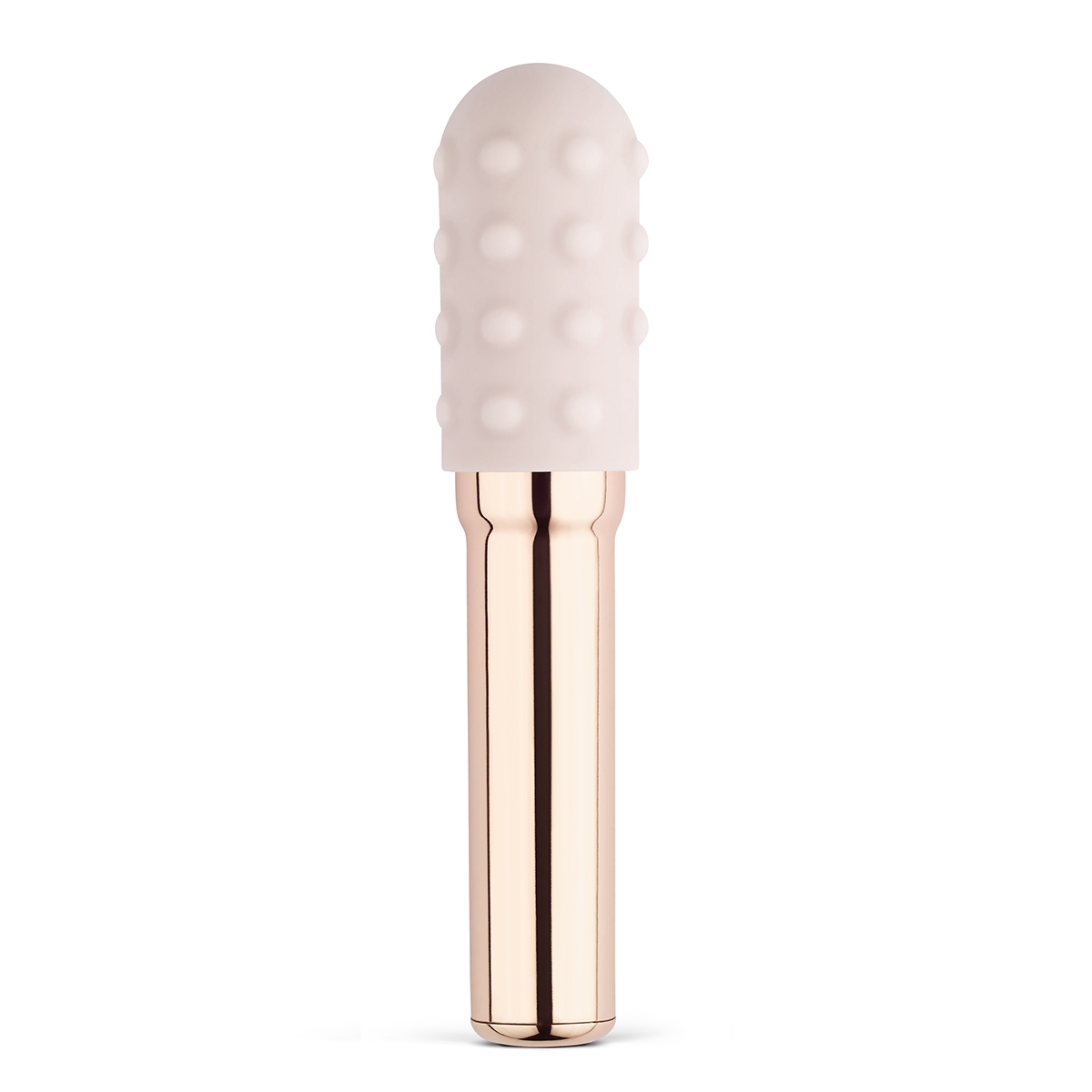 Rose Gold Le Wand vibrator Grand Rose shown in hand for scale