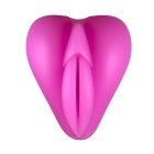 Pink Banana Pants vibrator Lippi by shown in hand for scale