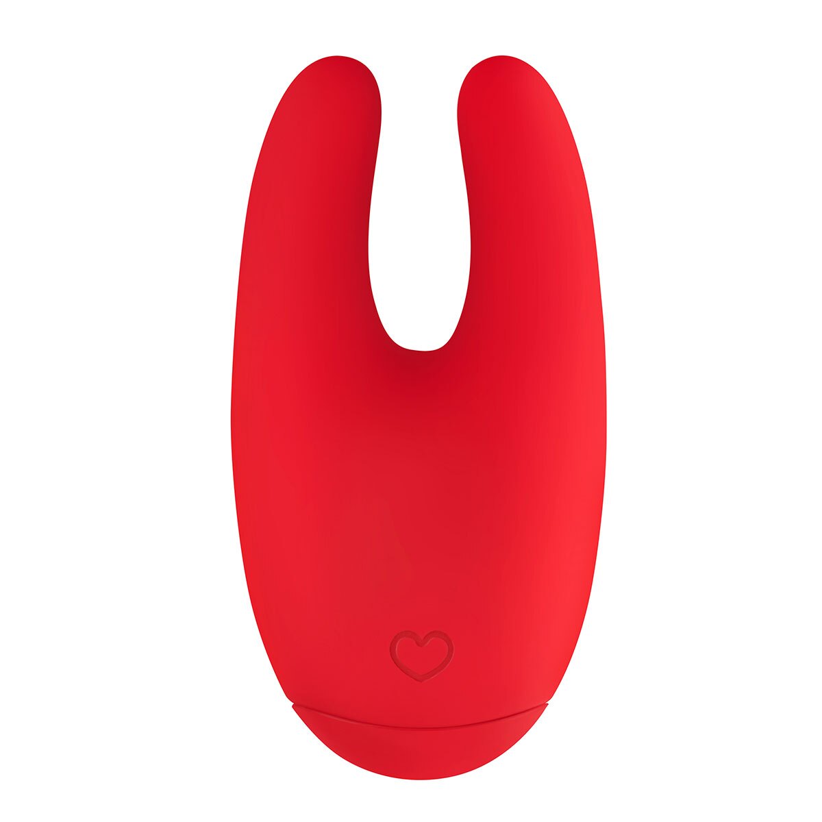 Red Luv Inc vibrator Mini Bunny shown in hand for scale