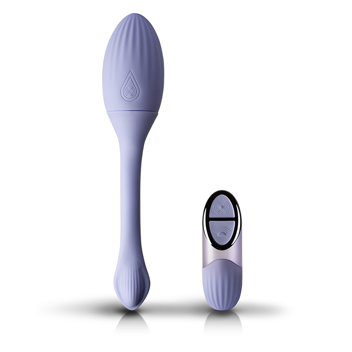 W Remote NIYA vibrator 1 Kegel Cornflower (Rebranded Packaging) shown in hand for scale