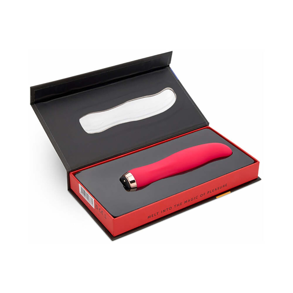 Close-up of the Hot Pink Nu Sensuelle vibrator for texture detail