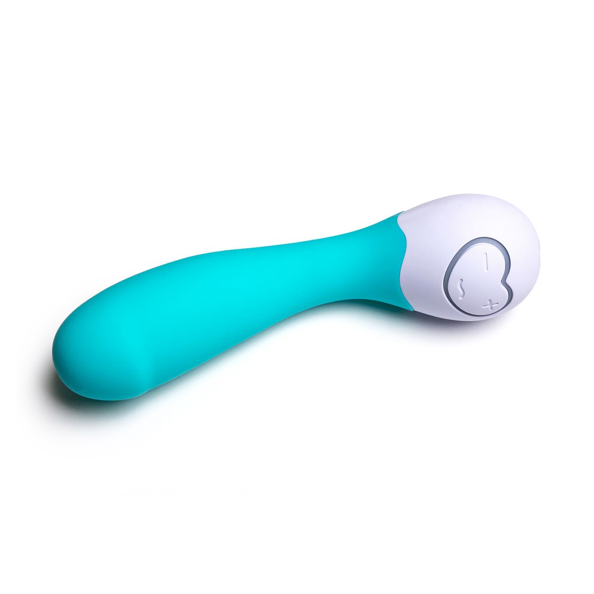 Close-up of the Turquoise OhMiBod vibrator for texture detail