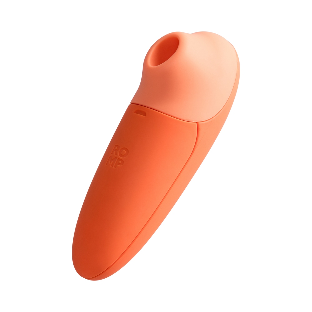 ROMP vibrator Switch X shown in hand for scale