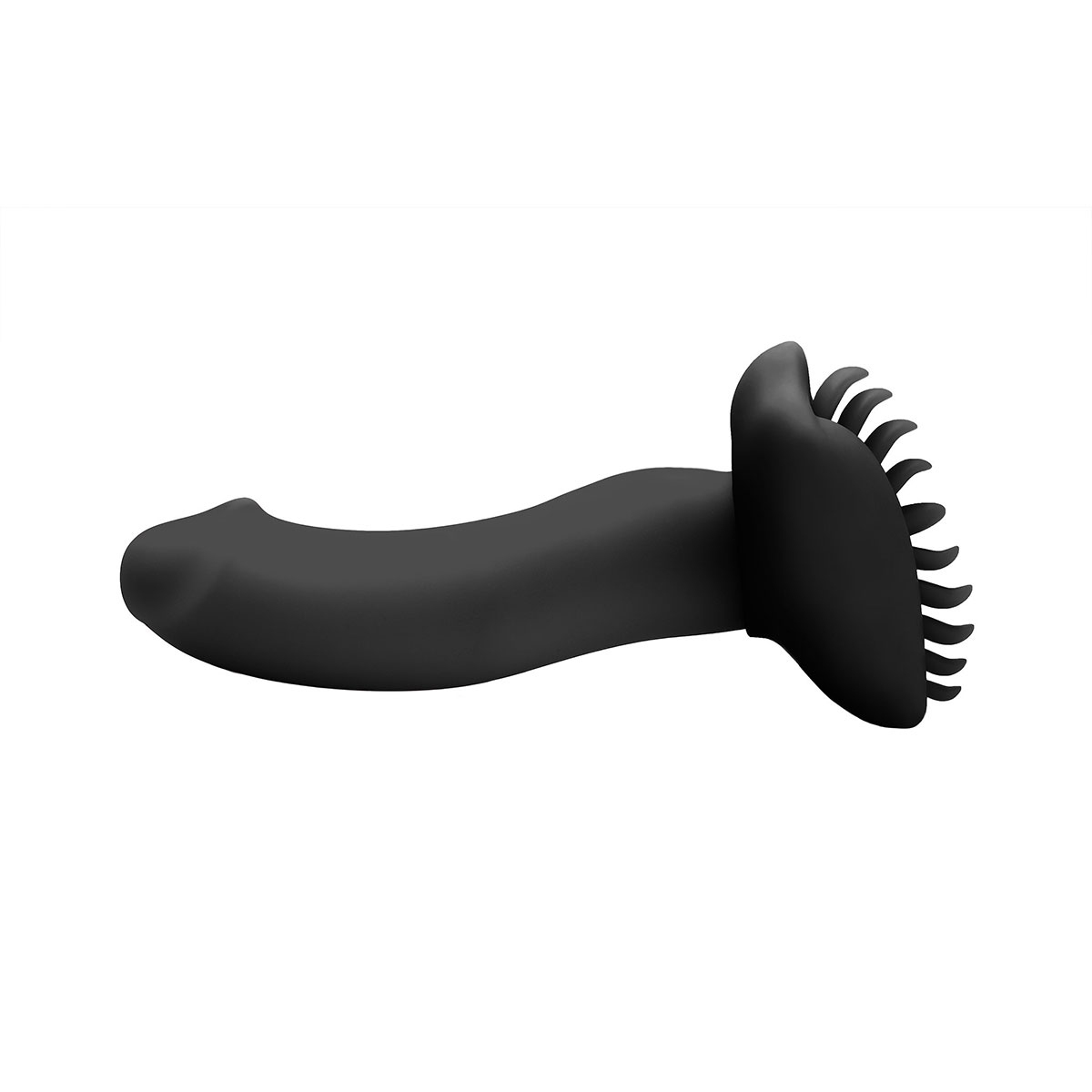 Close-up of the Black Banana Pants vibrator for texture detail