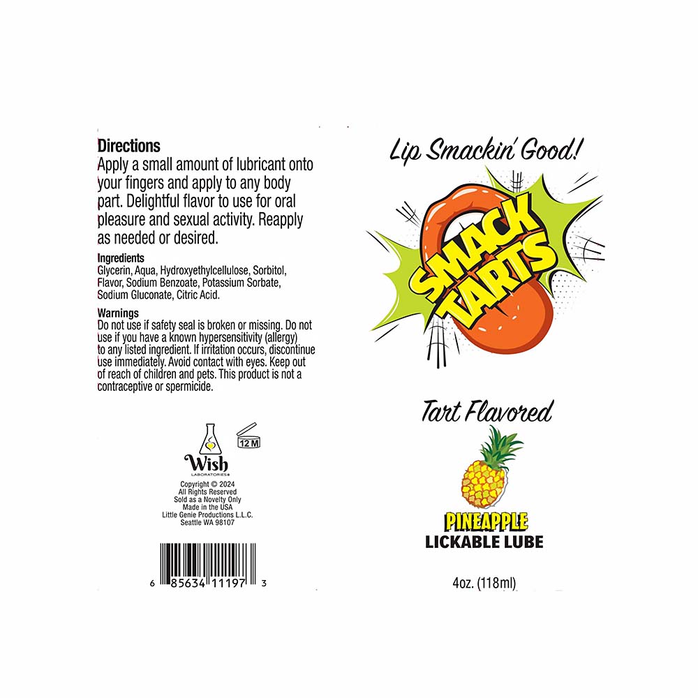 Buy  Smack Tarts Lick Sour Pineapple Lube 4oz book for her.
