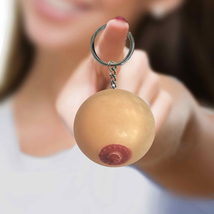 Buy  super fun key chain one squishy boob book for her.