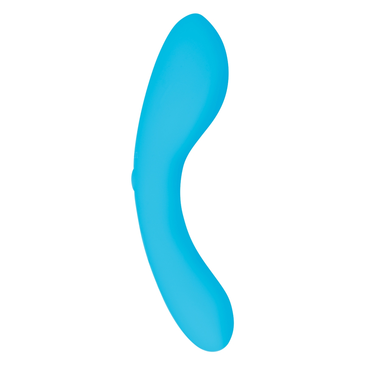 Dark Blue BMS vibrator Swan- The Mini Swan Glow-in-the-Dark shown in hand for scale