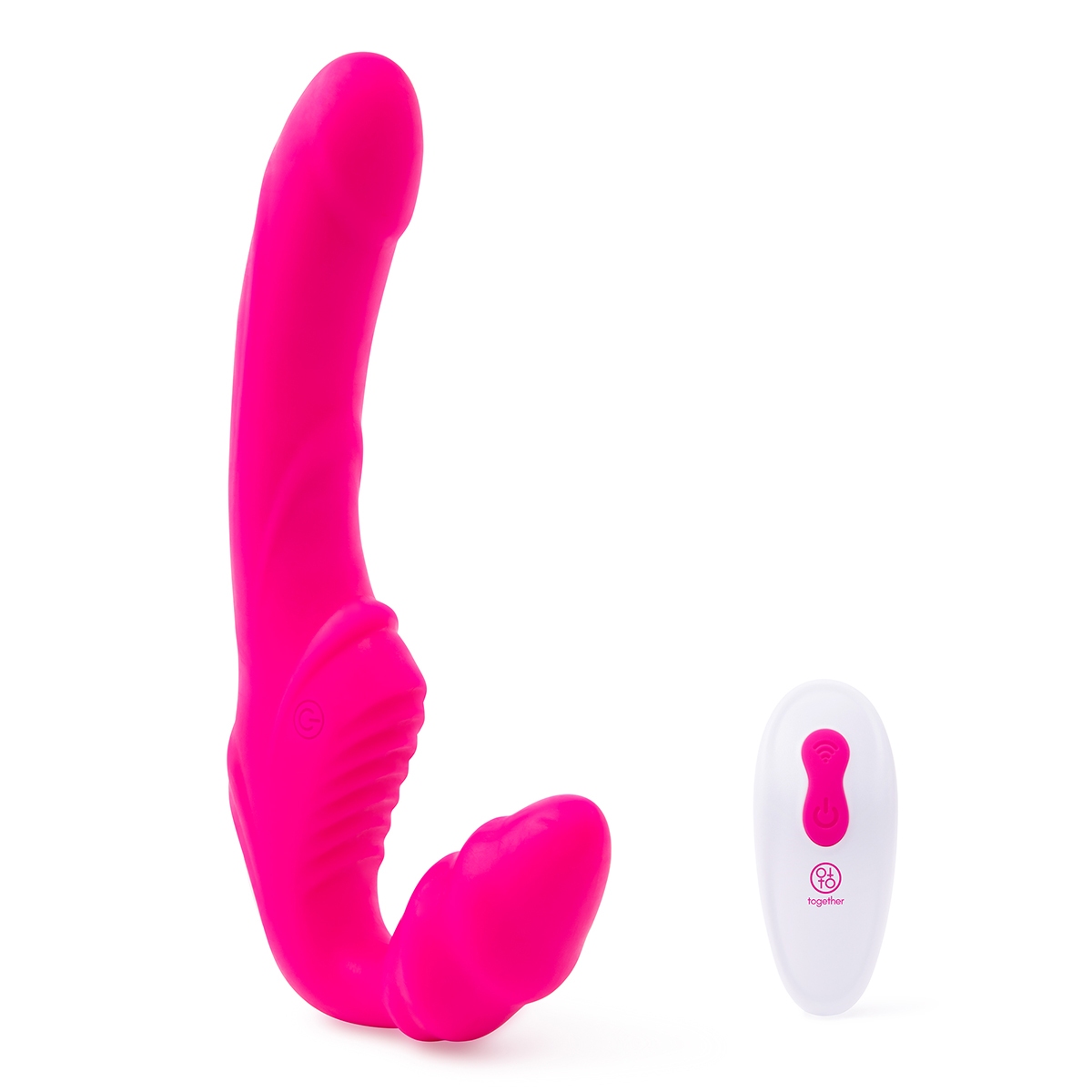 Together Vibe vibrator Together Strapless shown in hand for scale