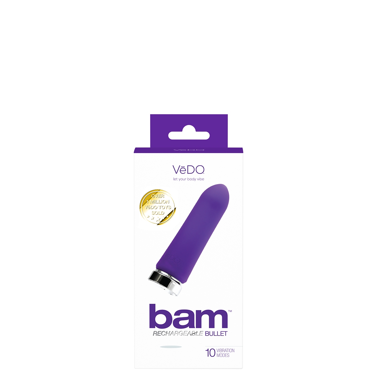 Angled view of the  VeDO vibrator designed for intimate use