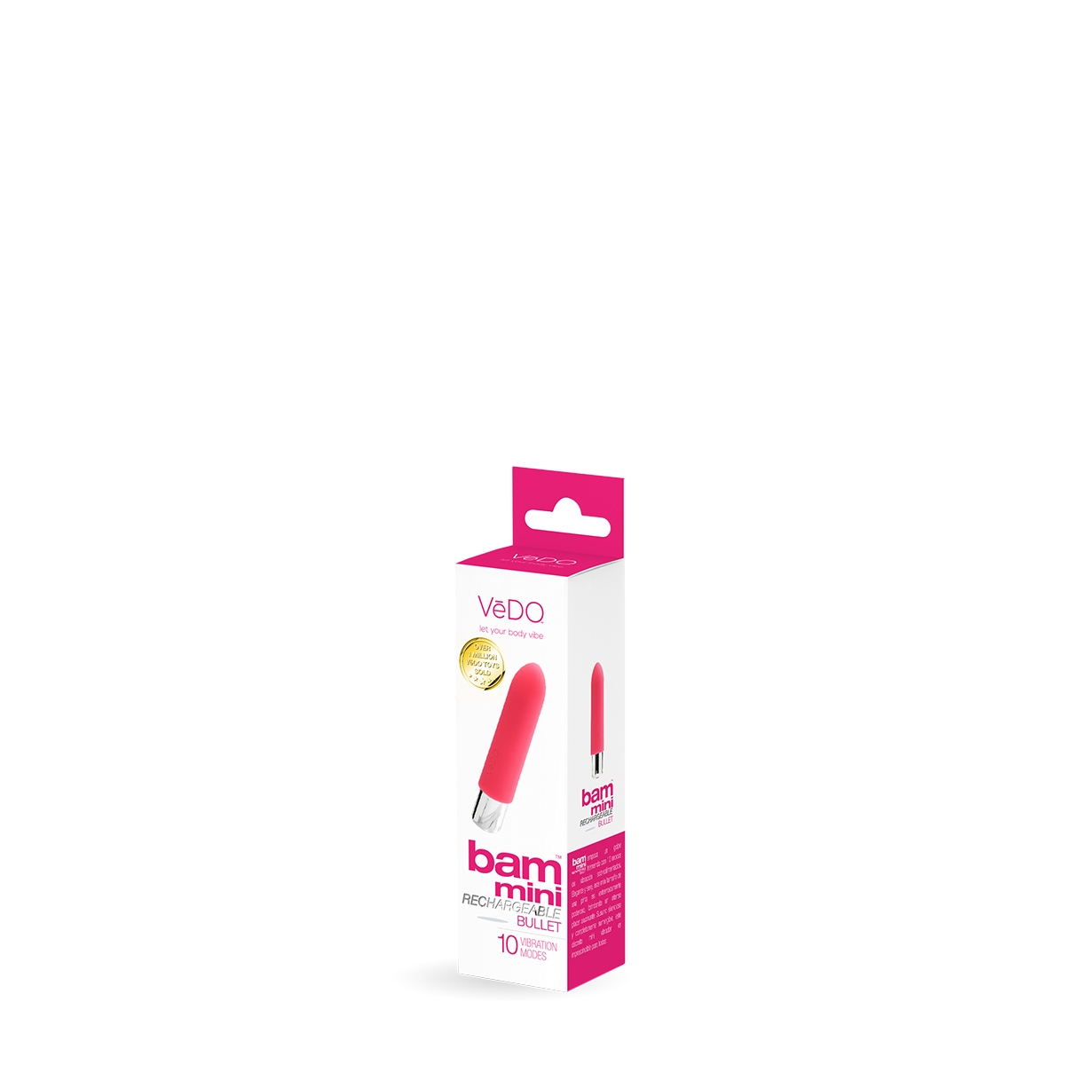 Close-up of the Pink VeDO vibrator for texture detail