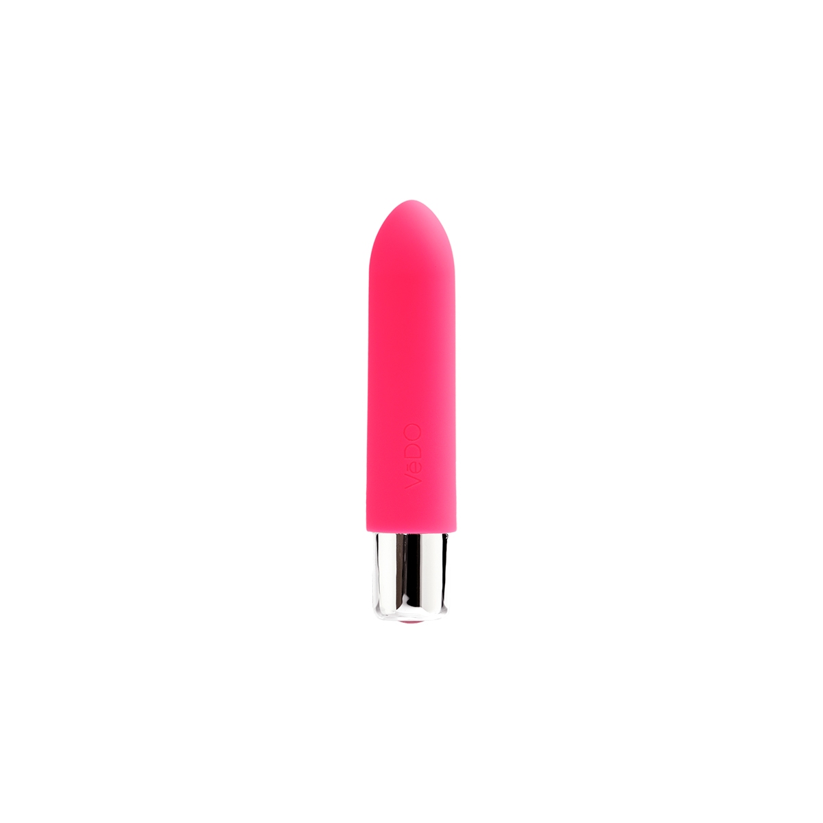 Pink VeDO vibrator Bam Mini shown in hand for scale