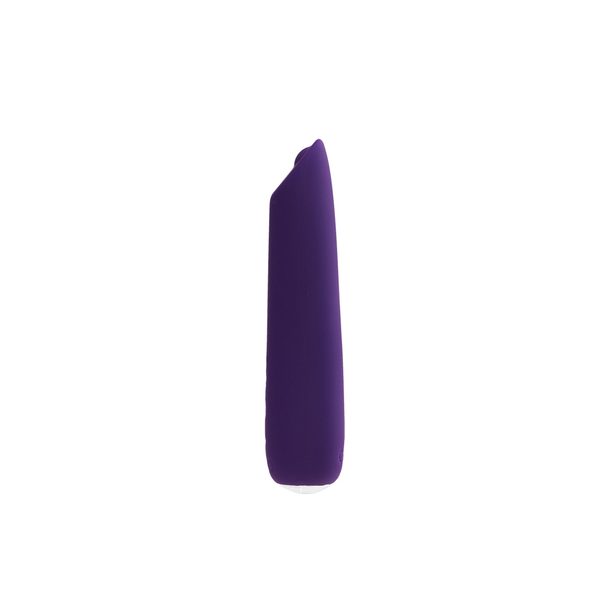 Angled view of the Purple VeDO vibrator designed for intimate use