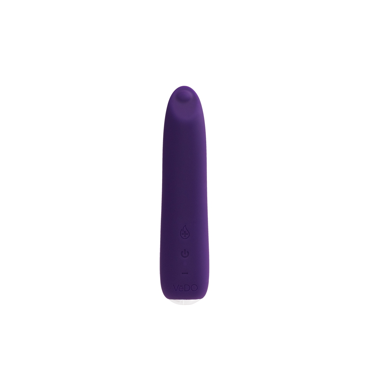 Purple VeDO vibrator Boom Ultra shown in hand for scale