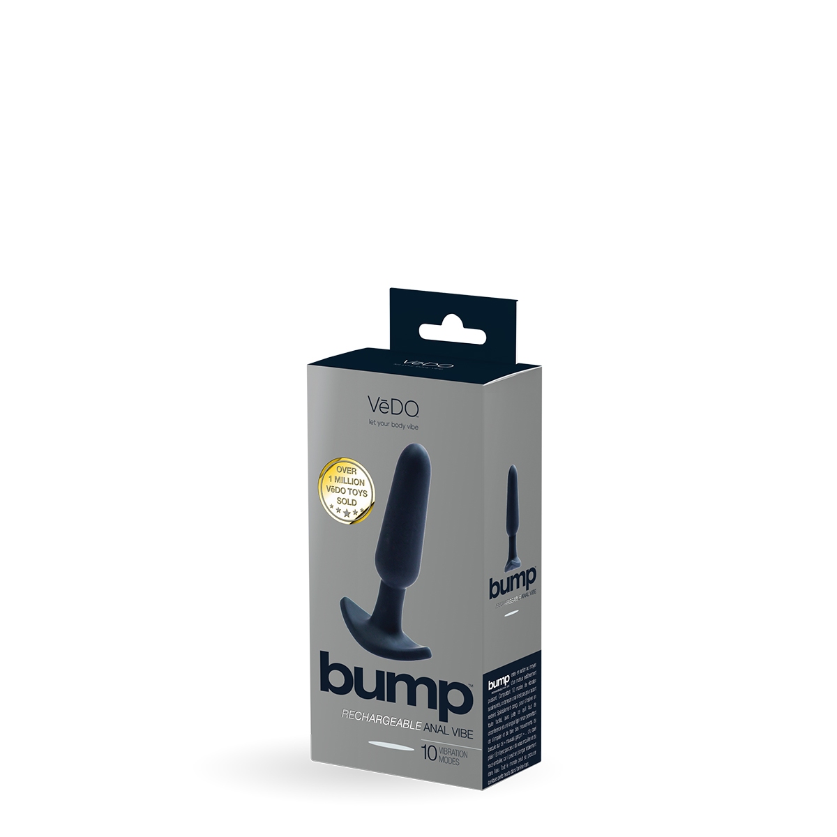 Close-up of the Black VeDO vibrator for texture detail