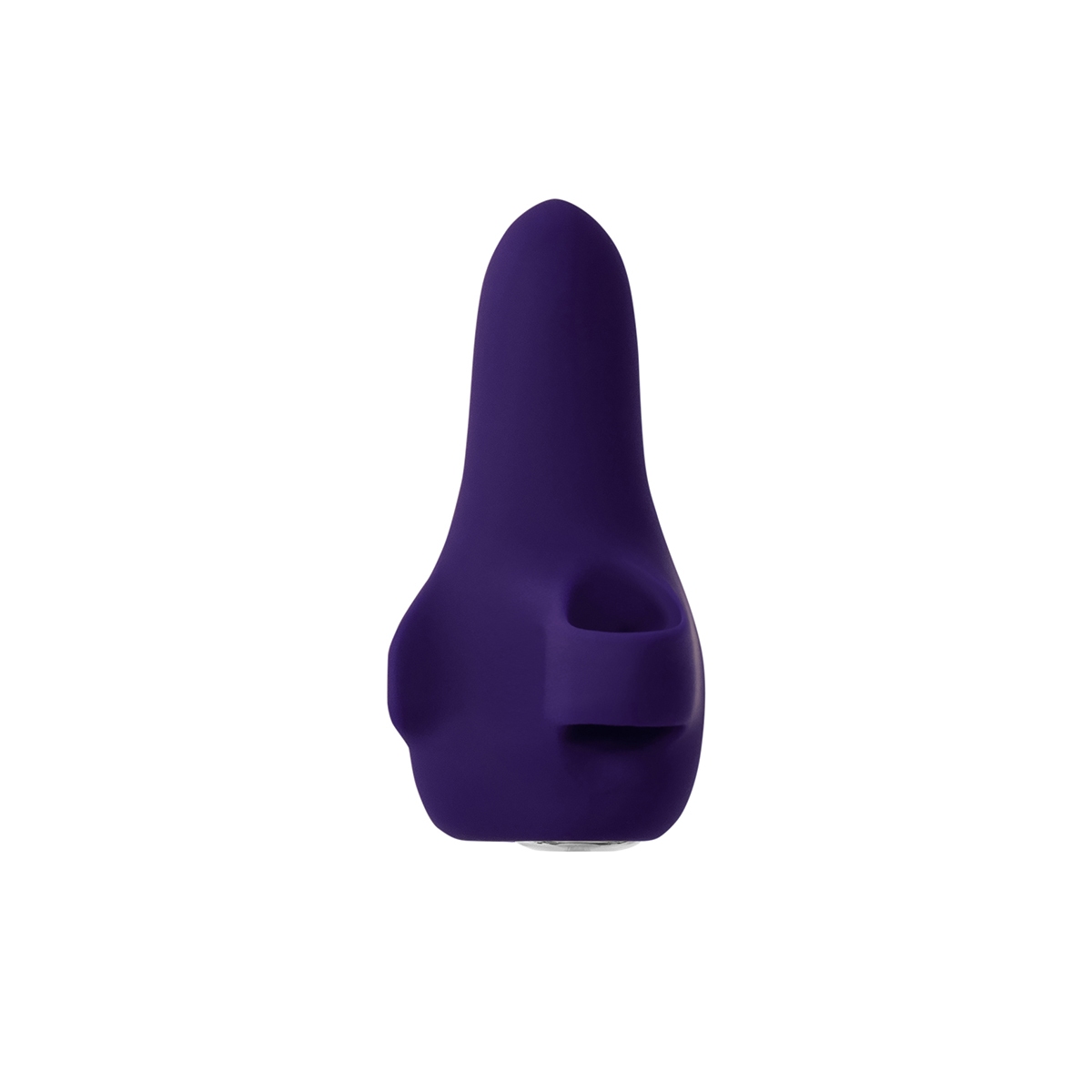 Purple VeDO vibrator Fini shown in hand for scale