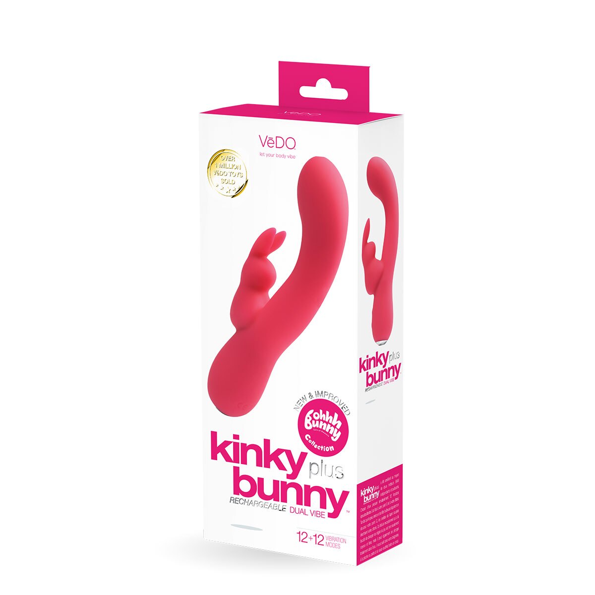 Close-up of the Pink VeDO vibrator for texture detail