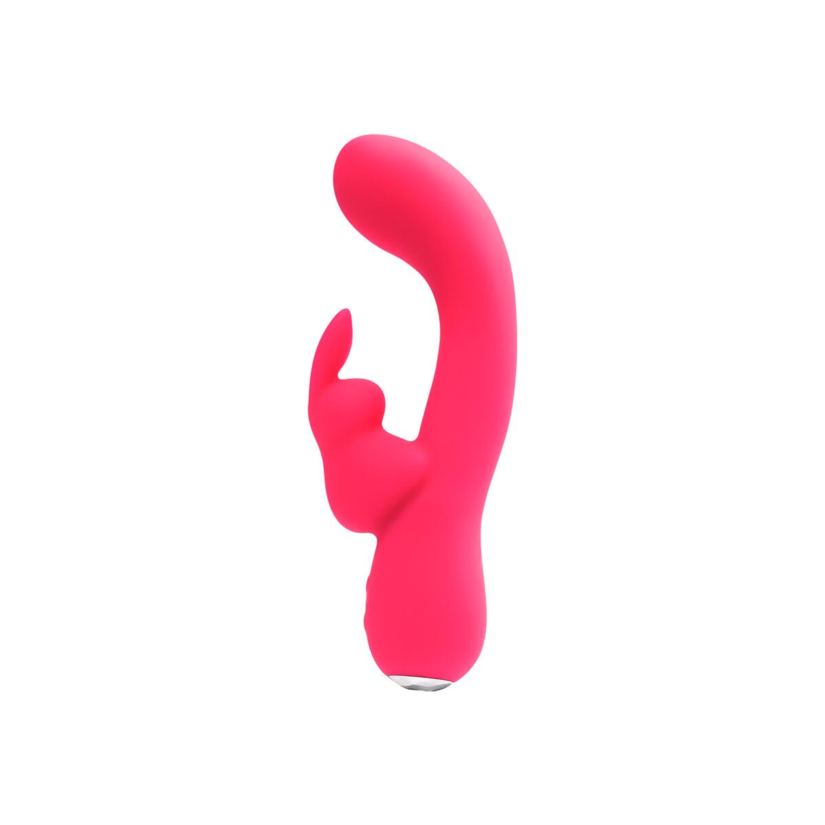 Pink VeDO vibrator Kinky Bunny Plus Rabbit shown in hand for scale