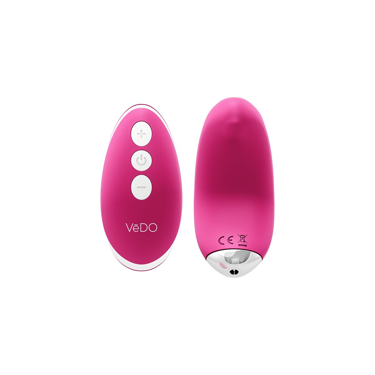 Pink VeDO vibrator Niki Panty shown in hand for scale