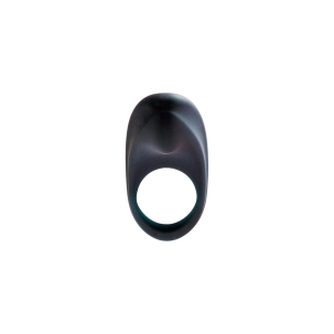 Black VeDO vibrator Overdrive PLUS C-Ring shown in hand for scale