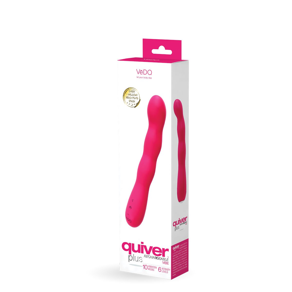 Close-up of the Pink VeDO vibrator for texture detail